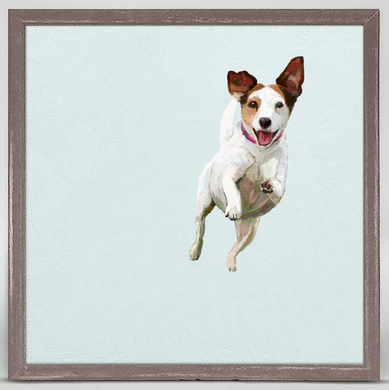 Jack Russell Jump For Joy Mini Framed Canvas