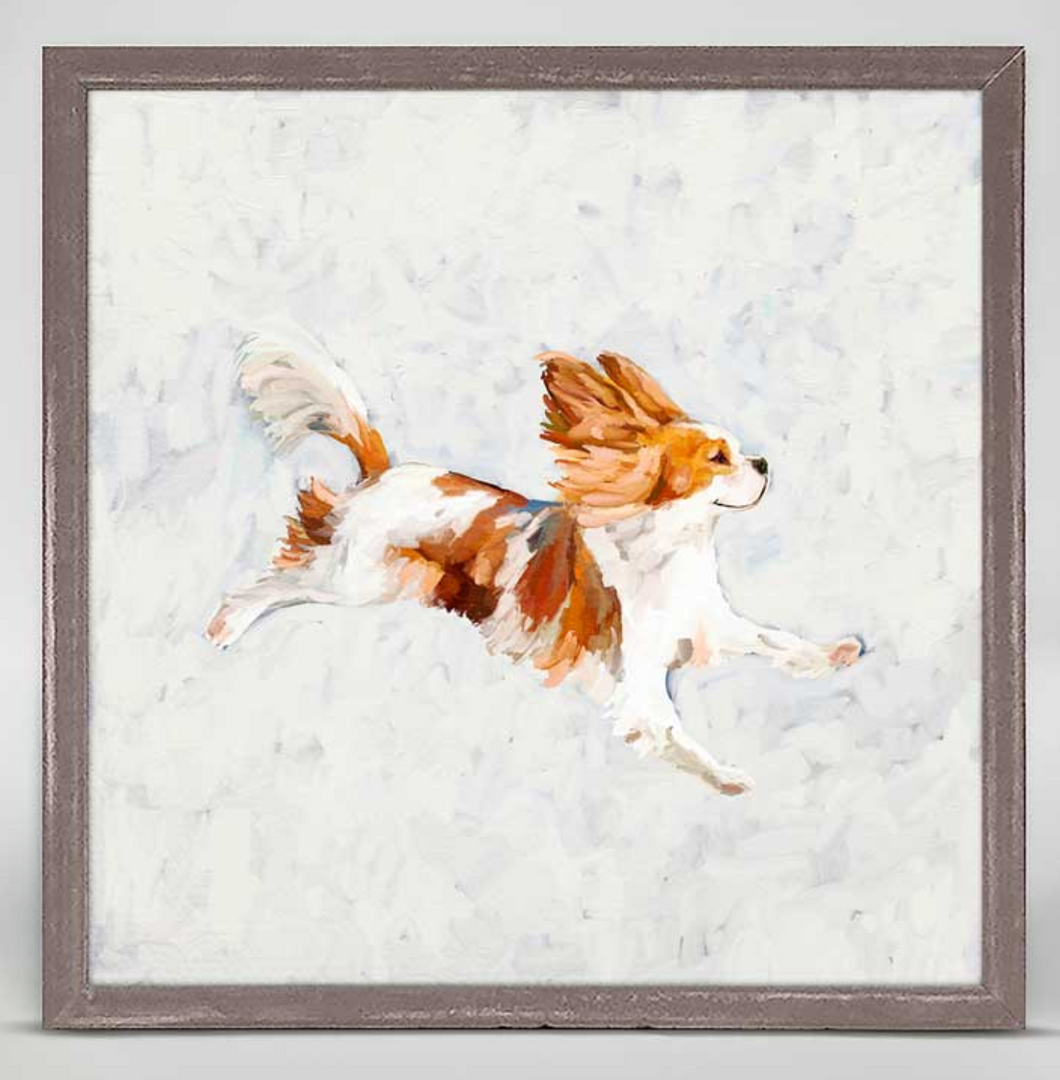 Jump For Joy Cavalier Mini Framed Canvas