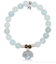 Load image into Gallery viewer, Larmir Seashell Bracelet - Blue Aquamarine