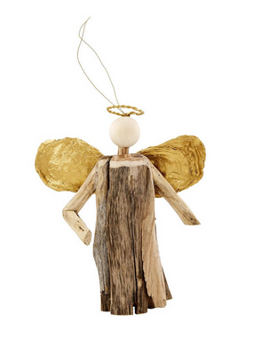 Gold Angel Oyster Ornament