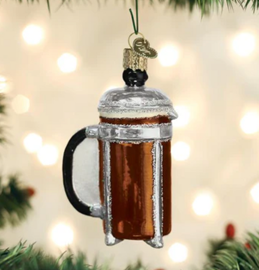 French Coffee Press Ornament