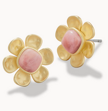 Load image into Gallery viewer, Primrose Stud Earrings In Pink Rhodonite