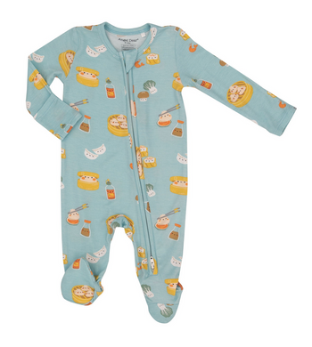 Zipper Footie - Blue Dim Sim