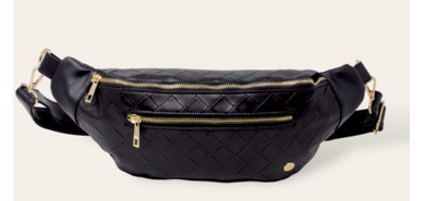 Trendy Luxe Belt Bag Woven - Black