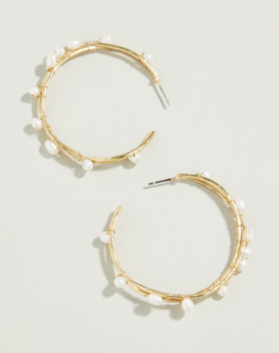 Swell Hoop Earrings - Pearl