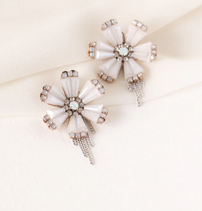 Azalea Post Earrings - White