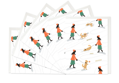 Boxed Cards - Snowy Dog Walk