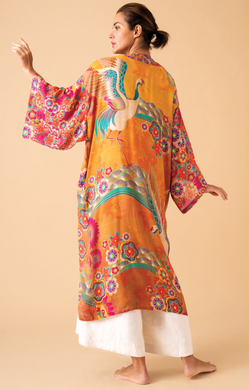 Golden Crane Long Kimono
