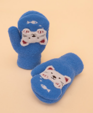 Powder Pals Mittens - Kitty Blue