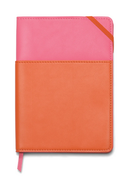 Vegan Leather Pocket Journal - Pink + Chili