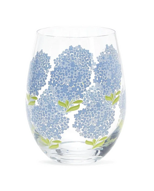 Hydrangea Stemless Wine Glass