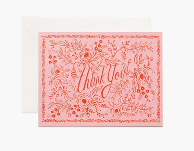 Rose Thank You  Cards - Boxed Set of 8