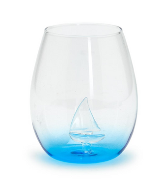 Sailboat Stemless Wine Glass