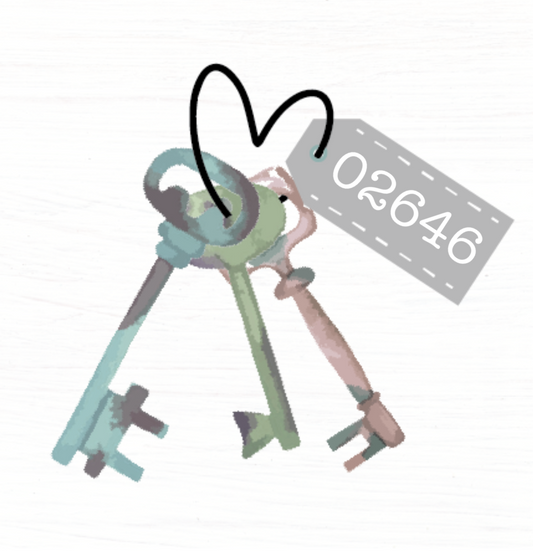 Harwich Port Zip Code & Keys Decorative Wooden Block