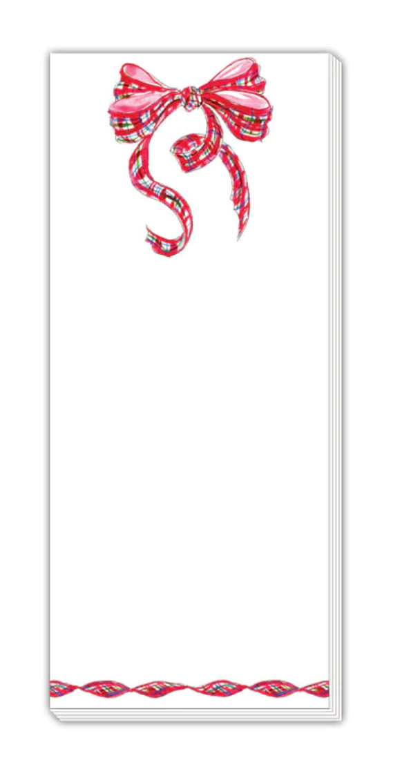Christmas Plaid Bow Notepad
