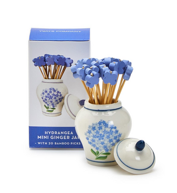 Hydrangea Ginger Jar With Toothpicks