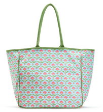Load image into Gallery viewer, Floral Block Cotton Canvas Tote