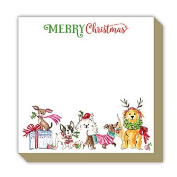 Merry Christmas Dogs Luxe Notepad