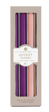 Load image into Gallery viewer, Advent Taper Candles 12&quot; - 4 Pack