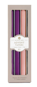Advent Taper Candles 12" - 4 Pack