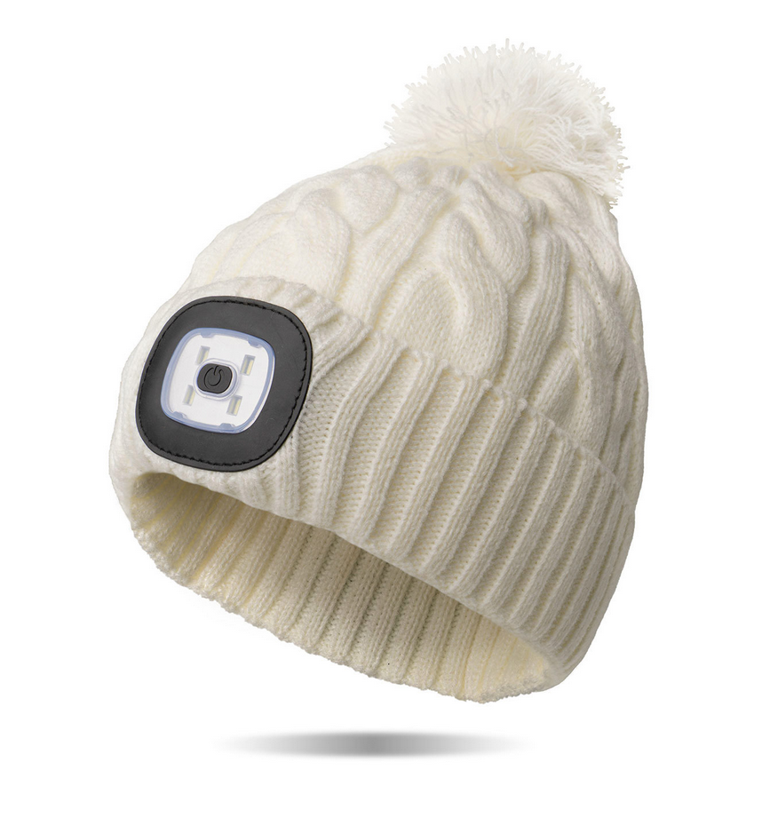 LED Beanie Hat With Pom Pom