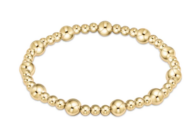 Classic Sincerity Pattern 6mm Gold Bead Bracelet