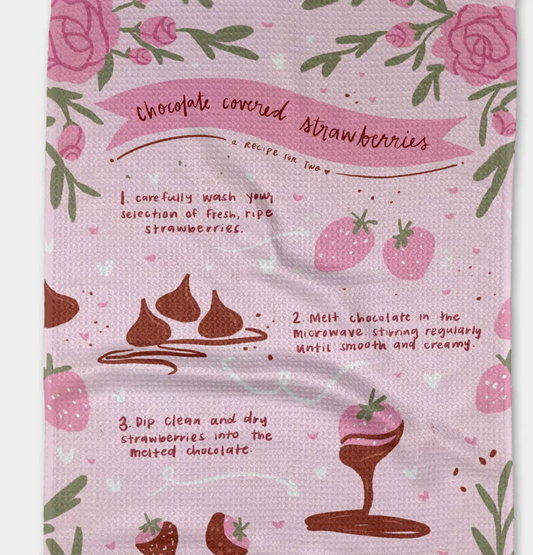 Chocolate Covered Strawberries Tea Towel