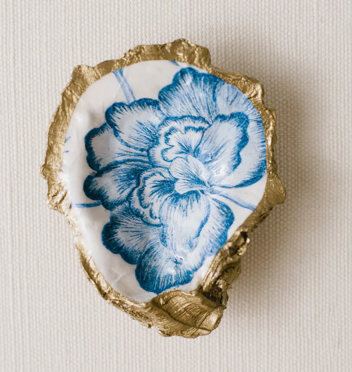Peony Decoupage Oyster Dish