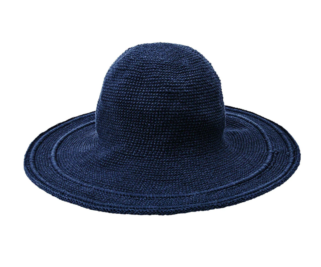 Women's Cotton Crochet Hat - Navy