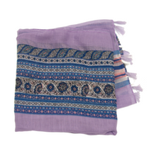 Load image into Gallery viewer, Lavender Boho Stripe Scarf