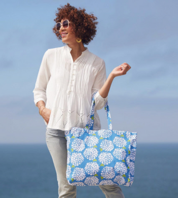 Hydrangea Blue Little Shopper Tote Bag