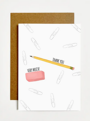 Thank You Pencil + Eraser Card