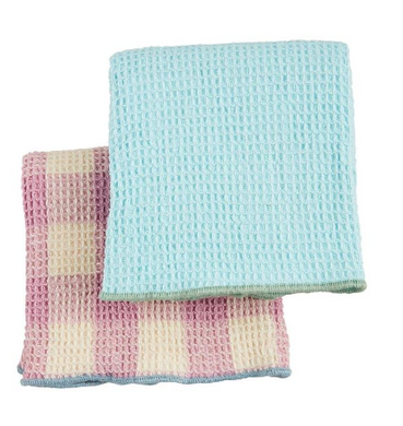 Blue Colorful Waffle Towel Set