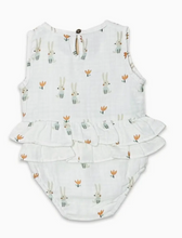 Load image into Gallery viewer, Bunny 2-Tier Ruffle Baby Romper (Organic Muslin)
