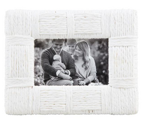 White Woven Rope Frame - 4" x 6"