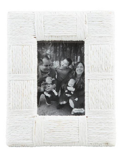 White Woven Rope Frame - 5" x 7"