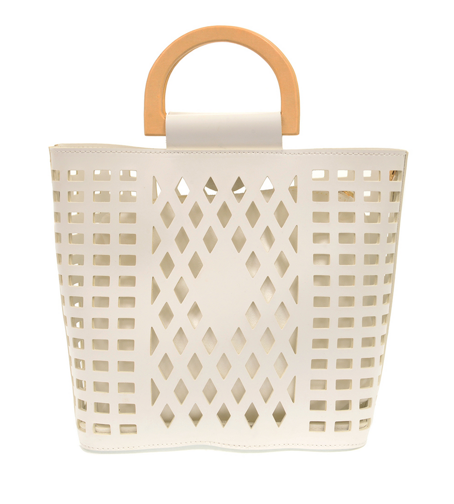 White Madison Cut Out Tote