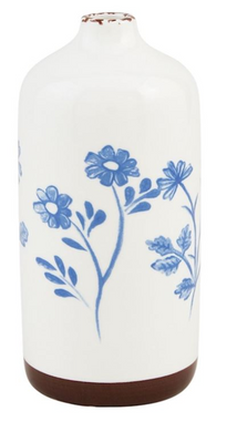 Blue Floral Bud Vase - Medium