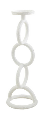 White Chain Link Candlestick - Medium