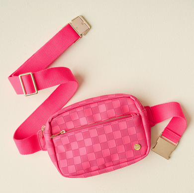 Hot Pink Urban Check Belt Bag