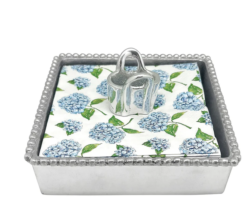Flags & Hydrangeas Tote Beaded Napkin Set Box - Thumbnail 5