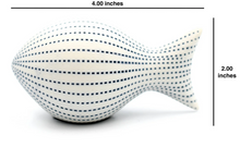 Load image into Gallery viewer, Mini Fish Sculpture - White With Blue Dots