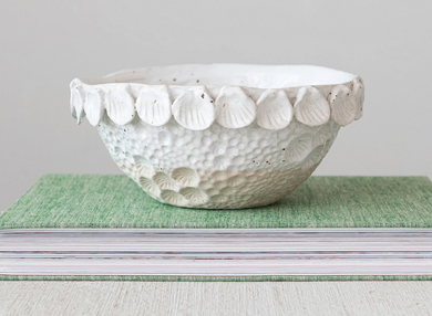 Bowl With Embosed Shell Trim