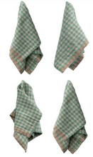 Load image into Gallery viewer, Aqua Gingham Linen Napkins