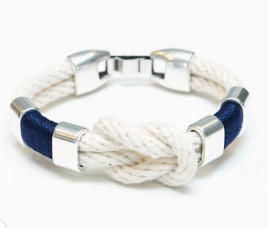 Starboard Ivory, Navy & Silver Bracelet