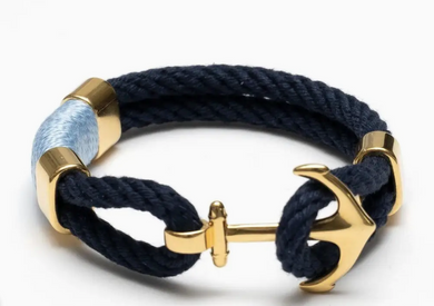 Waverly Navy, Light Blue & Gold Bracelet