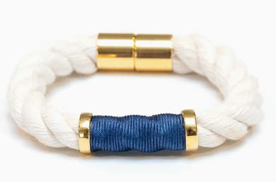 Hanover Ivory, Navy & Gold Bracelet
