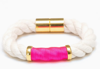 Hanover Ivory, Neon Pink & Gold Bracelet