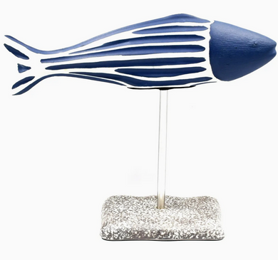 Blue & White Fish On A Stand
