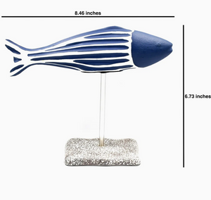 Blue & White Fish On A Stand